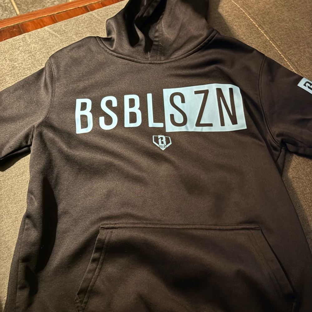 BSBLSZN Kids Hoodie - Black with Light Blue Logo